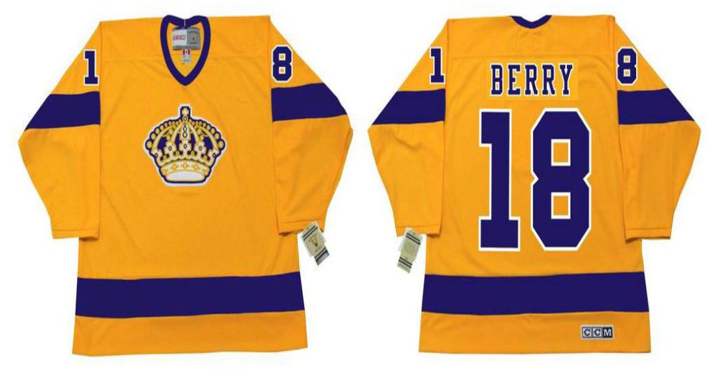 2019 Men Los Angeles Kings 18 Berry Yellow CCM NHL jerseys
